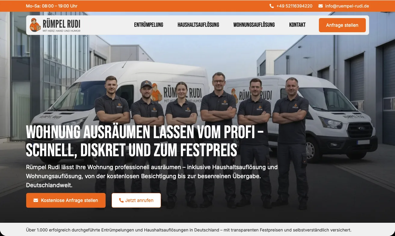 Startseite von Rümpel Rudi