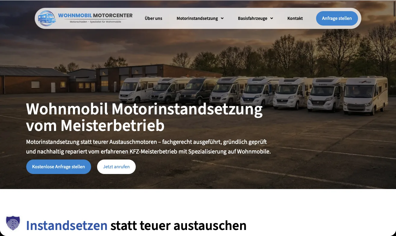 Startseite von Wohnmobil Motorcenter